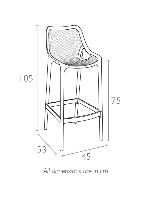 Стул пластиковый барный Air Bar 75