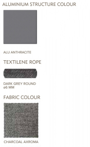 Кресло плетеное с подушкой Grattoni Tropea алюминий, роуп, олефин антрацит, темно-серый, угольный Фото 3