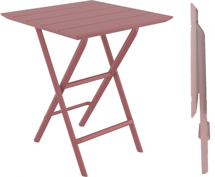 Стол пластиковый складной Helen Folding Table 60, марсала, 600х600х740 мм