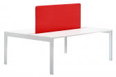 Стол со звукопоглощающей панелью PEDRALI Kuadro Desk сталь, ЛДСП, ткань белый, красный Фото 1