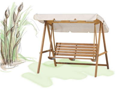 Качели садовые деревянные Amici Atos Rocking Bench 2000 ироко Фото 1