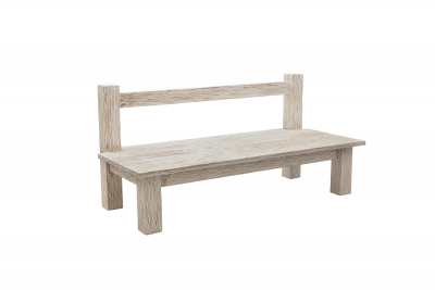 Диван деревянный двухместный с подушкой Giardino Di Legno White Sand тик, акрил Фото 7