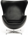 Кресло дизайнерское Beon Egg chair (Arne Jacobsen Style) A219 металл, экокожа черный Фото 2