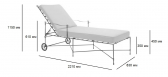 Шезлонг-лежак металлический с матрасом JANUS et Cie Amalfi сталь, акрил белый вермут Фото 2