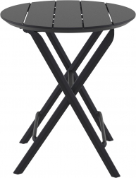 Стол пластиковый складной Helen Folding Table Ø60, черный, Ø600х740 мм
