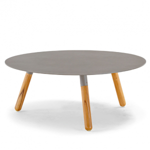 Столик металлический кофейный Grattoni Bahamas тик, алюминий натуральный, тортора Фото 6