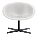 Кресло вращающееся с обивкой PEDRALI Gliss Lounge  алюминий, сталь, натуральная кожа белый Фото 1