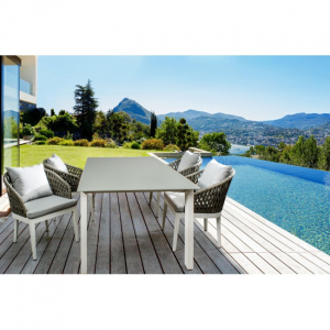 Кресло плетеное с подушками Garden Relax Pelican алюминий, акриловая нить, полиэстер белый/серый Фото 9