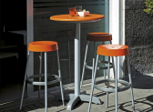 Табурет барный пластиковый Scab Design Gim анодированный алюминий, технополимер оранжевый Фото 4