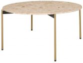 Столик кофейный PEDRALI Blume алюминий, сталь, искусственный камень античная латунь, темно-бежевый мрамор Фото 1
