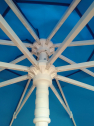 Зонт пляжный профессиональный Ø2.5 м THEUMBRELA SEMSIYE EVI Kiwi Clips алюминий, олефин белый, голубой Фото 6
