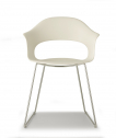 Кресло пластиковое Scab Design Lady B sledge frame сталь, технополимер хром, лен Фото 4