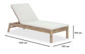 Шезлонг-лежак деревянный с матрасом Tagliamento Fairfield акация, ткань песочный Фото 2