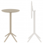 Стол пластиковый барный складной Siesta Contract Sky Folding Bar Table 60 сталь, пластик бежевый Фото 1