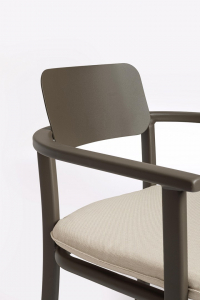 Кресло металлическое с подушкой Garden Relax Makena алюминий, олефин какао, песочный Фото 11