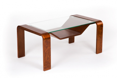 Стол журнальный IM-Design Гурон 1 березовый шпон, стекло Фото 6