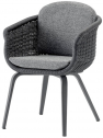 Кресло плетеное с подушками Grattoni Melrose алюминий, роуп, олефин антрацит, темно-серый, угольный Фото 1
