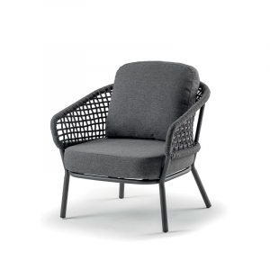 Комплект плетеной мебели Grattoni Atol алюминий, роуп, олефин антрацит, темно-серый, серый Фото 4