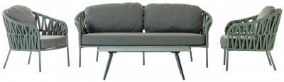 Комплект мягкой мебели Grattoni Victory алюминий, роуп, олефин зеленый Фото 1