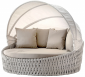 Лаунж-диван плетеный Grattoni Eden алюминий, роуп, олефин, акрил белый, бежевый, песочный Фото 1
