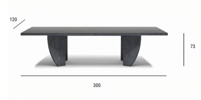 Стол обеденный деревянный SNOC Ralph Noche тик, керамика ночь Фото 2