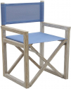 Кресло деревянное складное мягкое Giardino Di Legno White Sand тик, батилин синий Фото 1