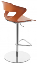 Стул барный пластиковый Kastel Kicca сталь, полипропилен хром, оранжевый Фото 1