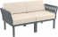 Диван пластиковый двухместный с подушками Siesta Contract Portofino Lounge стеклопластик, полипропилен, полиэстер темно-серый, бежевый Фото 3