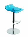 Табурет прозрачный барный PAPATYA X-Treme B сталь, поликарбонат синий Фото 1