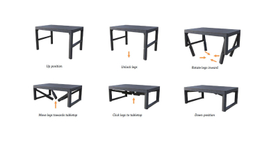 Стол пластиковый Keter Lyon rattan table пластик с имитацией плетения капучино Фото 9