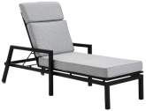 Лежак металлический с матрасом BraFab Belfort алюминий, текстилен, олефин черный, серый Фото 1