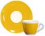 Кофейная пара для эспрессо Ancap Verona Millecolori фарфор желтый, деколь чашка, ручка, блюдце Фото 1