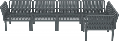 Комплект пластиковой мебели Siesta Contract Portofino Lounge Corner стеклопластик, полипропилен, полиэстер темно-серый, темно-серый Фото 11