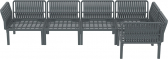 Комплект пластиковой мебели Siesta Contract Portofino Lounge Corner стеклопластик, полипропилен, полиэстер темно-серый, темно-серый Фото 11