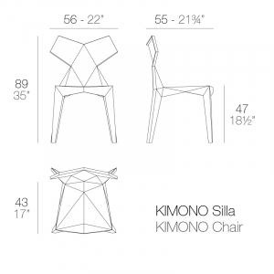 Стул пластиковый Vondom Kimono Basic полипропилен, стекловолокно черный Фото 2