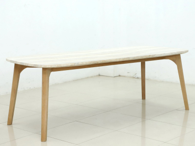 Стол обеденный Tagliamento Mali 170 эвкалипт, искусственный камень Travertin натуральный Фото 3