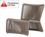 Лаунж-стул плетеный GARDENIUS Bali алюминий, роуп Фото 1