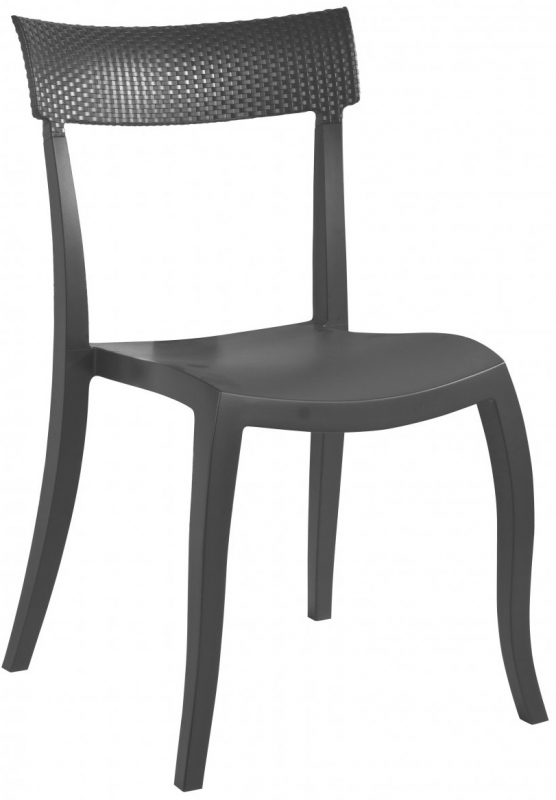 Стул пластиковый Hera-SP Rattan, антрацит