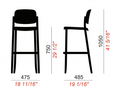 Стул барный пластиковый Colos Piazza 3A полипропилен, стекловолокно Фото 2