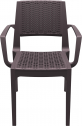 Кресло пластиковое плетеное Siesta Contract Capri стеклопластик коричневый Фото 12
