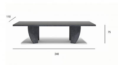 Стол обеденный деревянный SNOC Ralph Noche тик, керамика ночь Фото 2