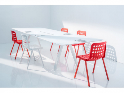 Стол с каналом для протяжки проводов PEDRALI Arki-Table CC Compact сталь, алюминий, компакт-ламинат HPL белый Фото 9