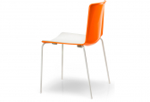 Стул пластиковый PEDRALI Tweet металл, стеклопластик хромированный, белый, оранжевый Фото 4