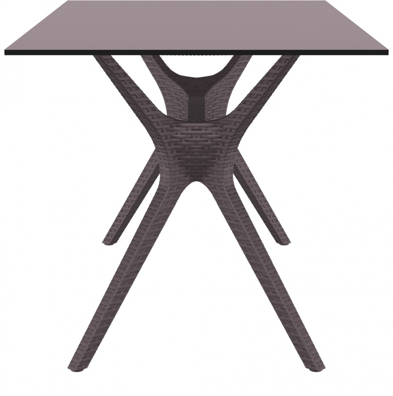 Стол пластиковый Ibiza Table 140, коричневый, 1400х800х740 мм