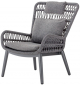 Кресло лаунж плетеное с подушками Grattoni Tropea алюминий, роуп, олефин антрацит, темно-серый, угольный Фото 1
