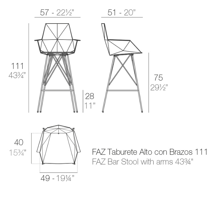 Кресло пластиковое барное Faz Basic