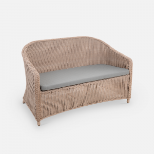 Диван двухместный плетеный с подушкой ReeHouse Primo алюминий, искусственный ротанг, олефин ирбис, серый Фото 5