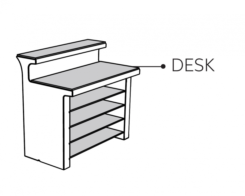 Столешница стеклянная для барной стойки Break Line Desk