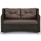 Диван плетеный двухместный Afina S51A-W53 Brown искусственный ротанг, сталь коричневый Фото 2