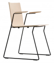 Кресло деревянное PEDRALI Osaka ясень, сталь, фанера беленый ясень, черный Фото 1